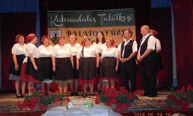 Balatonfűzfőn,  katonadalos  találkozón  a  Marcali  Bajtársi  Dalárda